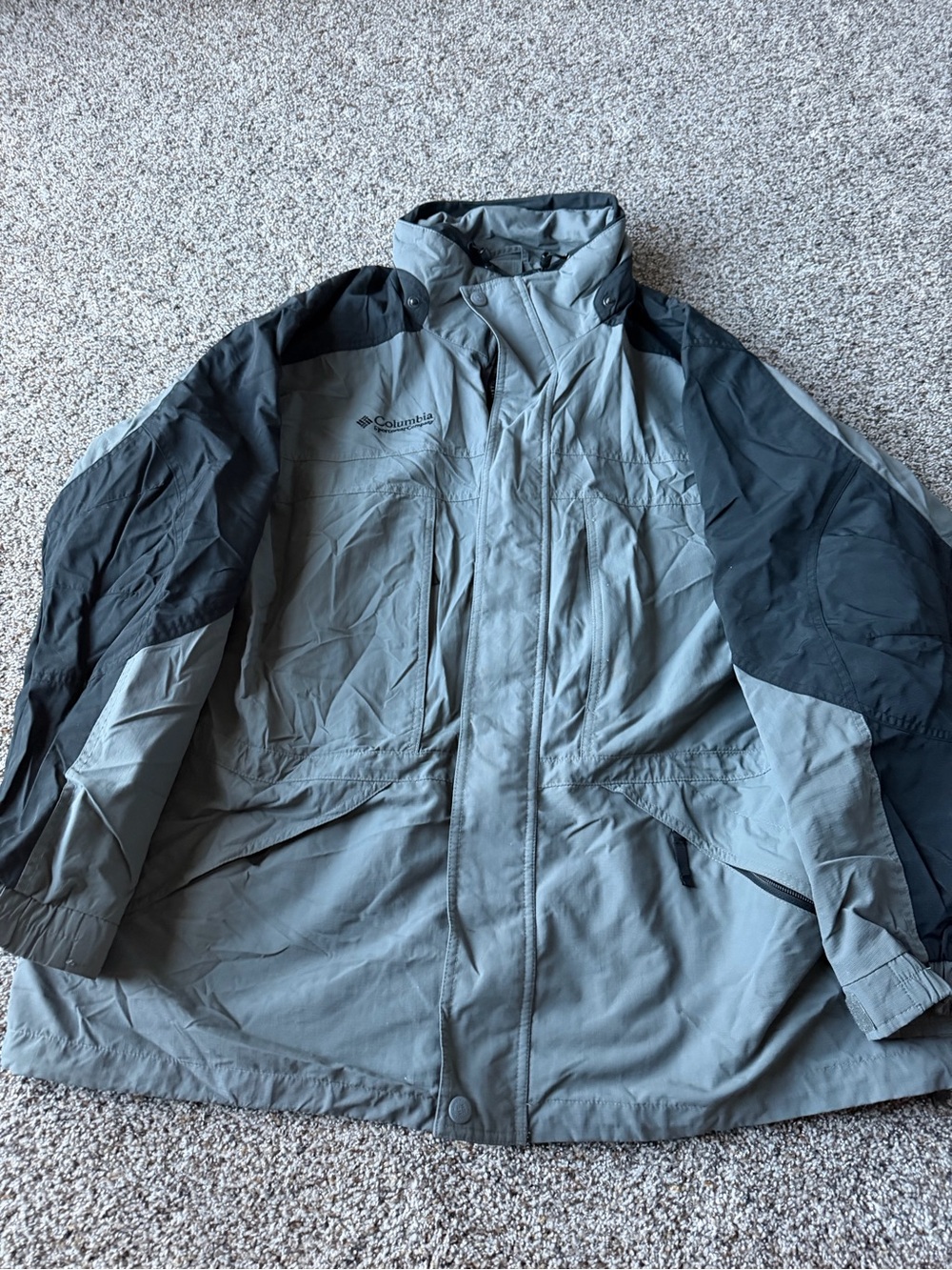 Vintage Y2K Columbia Core Interchange Men's XL Gray Black Ski Shell Jacket